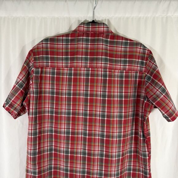 KUHL Eluxur Shirt Men's Medium Red Plaid Button Up Short Sleeve Lightweight - Picture 10 of 11